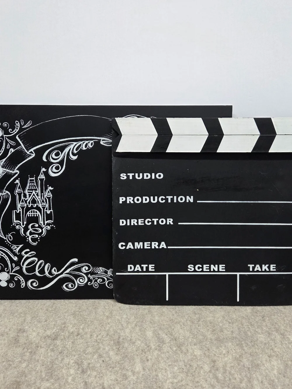 Disney Parks Castle Chalkboard And Film Clapperboard Slate Cinderella Castle